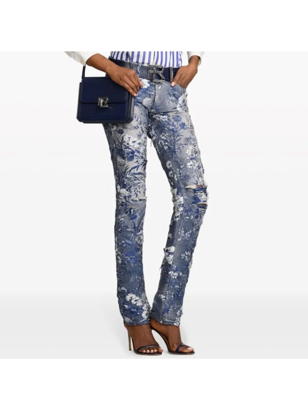Ralph Lauren Purple Label Collection sz 26 jeans 160 distressed floral $2890